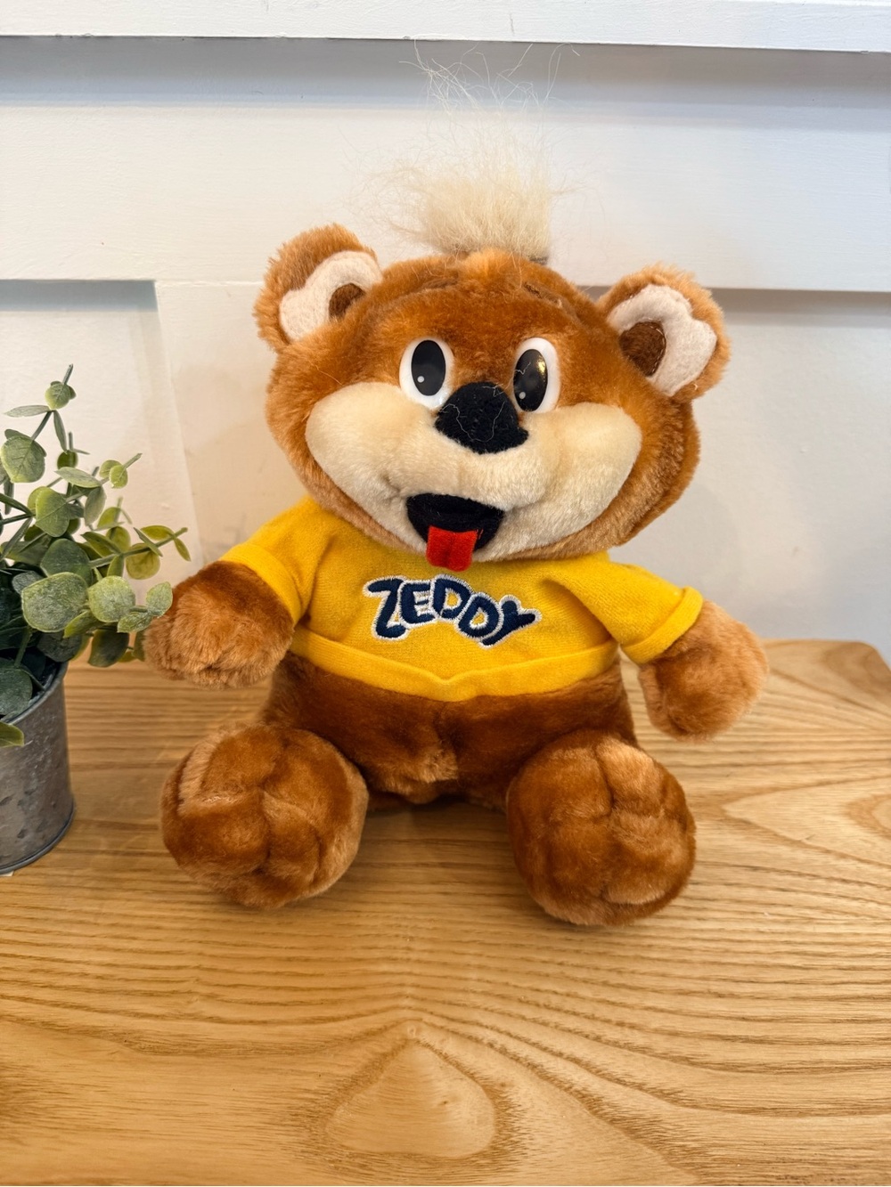 🌿4/$25 • Vintage HBC Zellers Retired Mascot ZEDDY Bear in Satin Zip Present Bag
